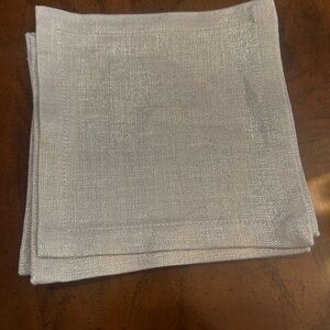 Kim Seybert Linen Cocktail Napkins Set of 6 Metallic Champagne 6” x 6” - NWOT